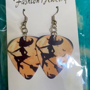 New Halloween Guitar Pick Earrings